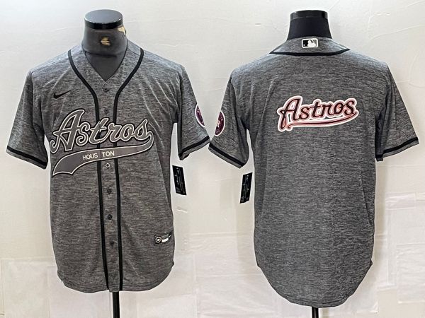 Men Houston Astros Blank Grey 2024 Nike Co Branding Game MLB Jersey style 6->philadelphia eagles->NFL Jersey